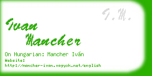 ivan mancher business card